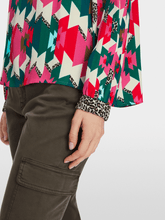 Marc Cain Sports Tops Marc Cain Sports Patterned Raglan Blouse XS 51.09 W18 Col 244 izzi-of-baslow