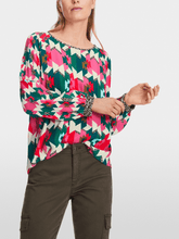 Marc Cain Sports Tops Marc Cain Sports Patterned Raglan Blouse XS 51.09 W18 Col 244 izzi-of-baslow