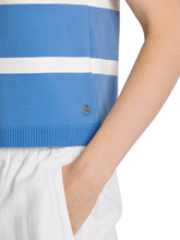 Marc-Cain-Sports-Striped-Sleeveless-Top-In-Bright-Azure-WS 61.09 M35 COL 363 izzi-of-baslow