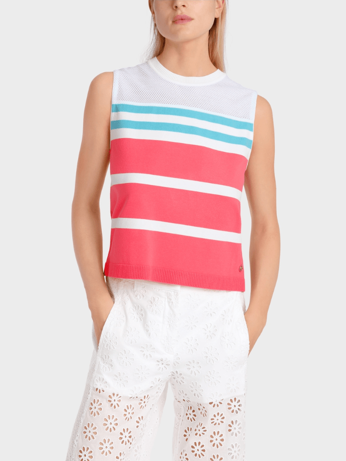 Marc Cain Sports Tops Marc Cain Sports Striped Sleeveless Top WS 61.09 M35 COL 238 izzi-of-baslow