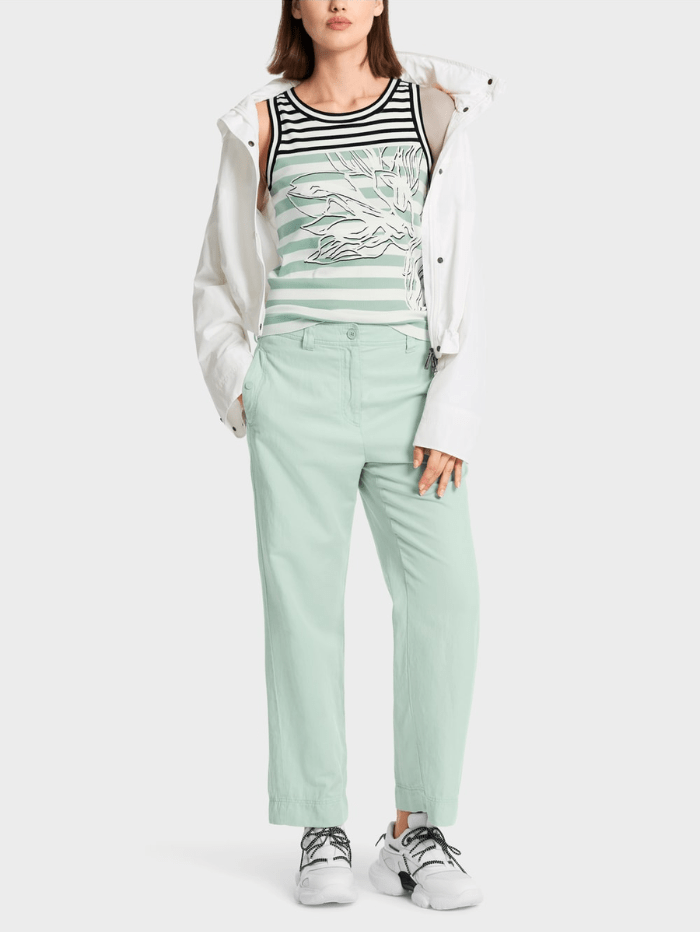 Marc-Cain-Sports-Sleeveless-Striped-Top-In-Soft-Sage-WS 61.05 J53 Col 509 izzi-of-baslow