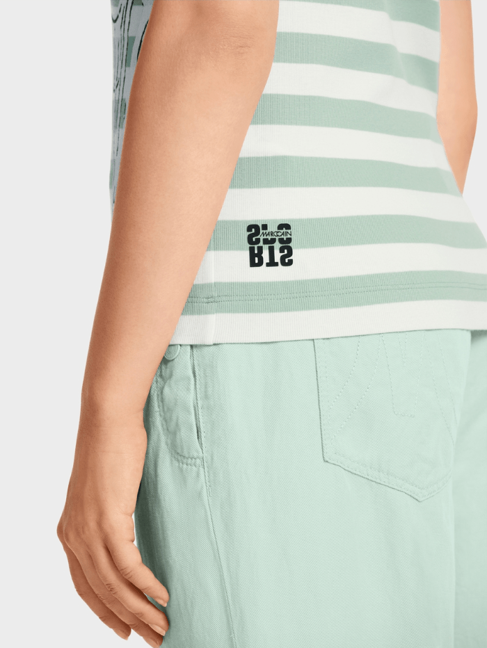 Marc-Cain-Sports-Sleeveless-Striped-Top-In-Soft-Sage-WS 61.05 J53 Col 509 izzi-of-baslow