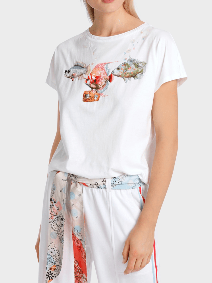 Marc-Cain-Sports-White-T-Shirt-With-Fish-Appliqué WS 48.58 J98 COL 100-of-baslow