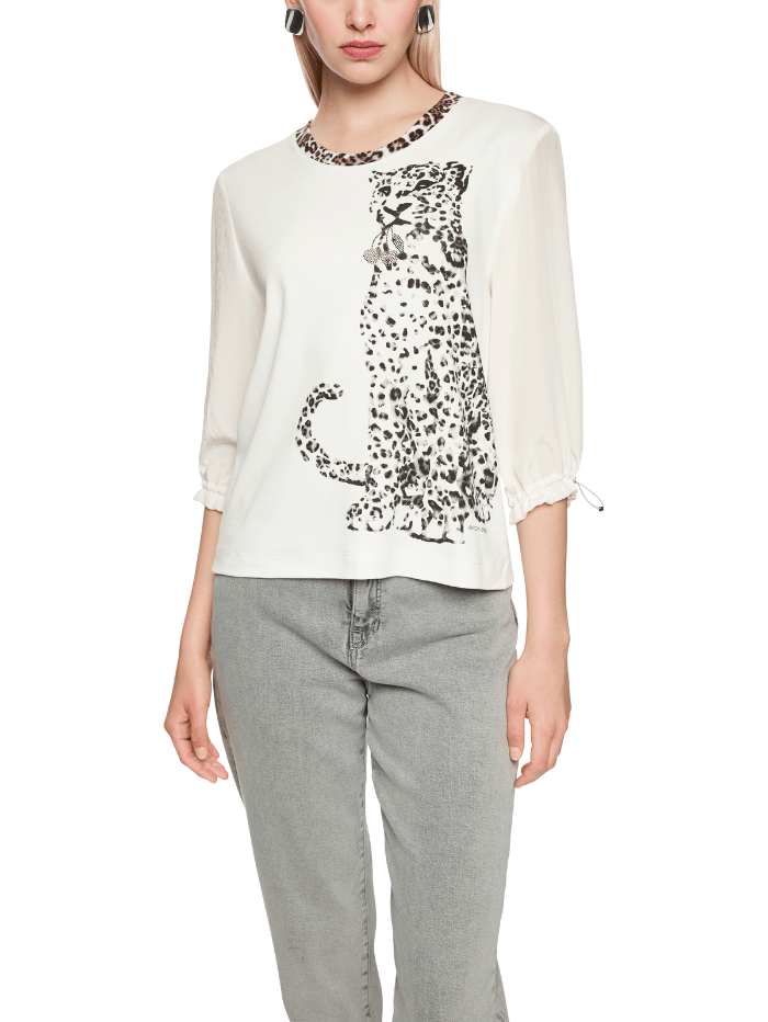Marc Cain Collections Women's Leopard Print T-Shirt ZC 48.02 J59 Col 110
