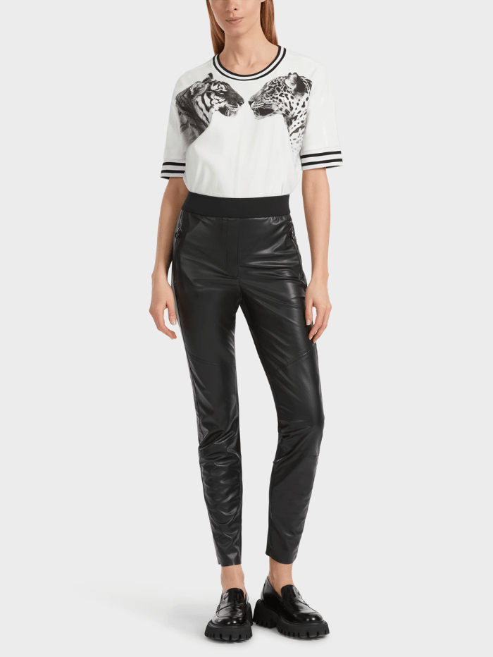 Marc Cain Sports Trousers Marc Cain Sports Black Leather Sinnar Trousers VS 81.31 J29 COL 900 izzi-of-baslow