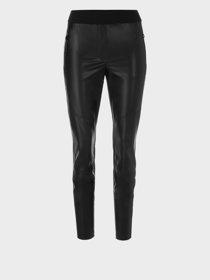 Marc Cain Sports Trousers Marc Cain Sports Black Leather Sinnar Trousers VS 81.31 J29 COL 900 izzi-of-baslow