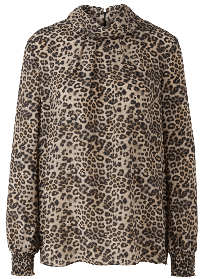 Marc-Cain-Leopard-Print-Funnel-Neck-Blouse 5J 51.02 W02 Col 617 izzi-of-baslow