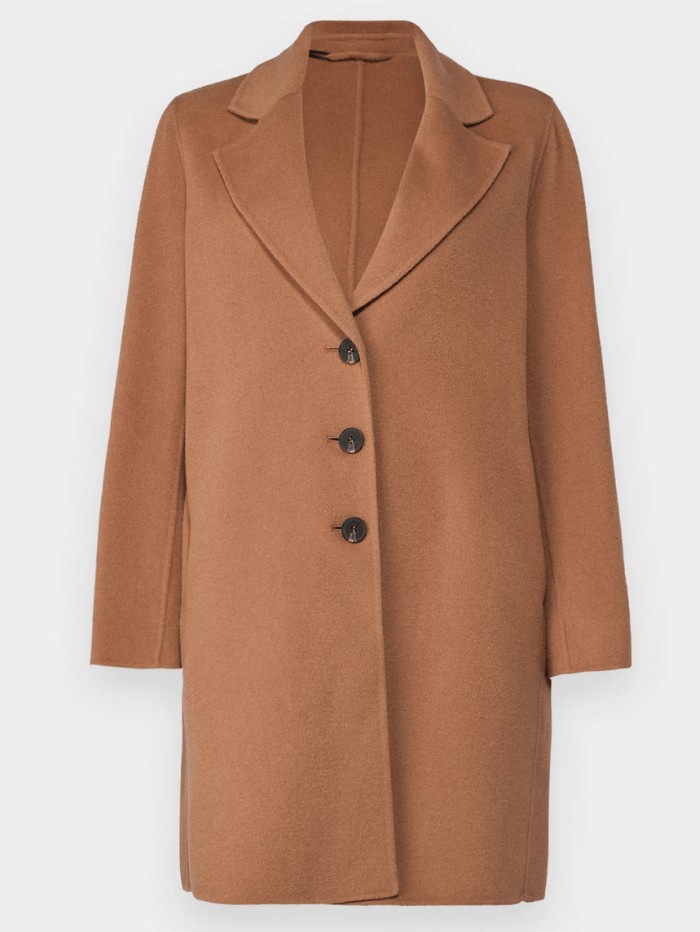 Marella WON Single Breasted Coat In Dark Camel 24230160412 Marella WON Single Breasted Coat In Dark Camel 24230160412