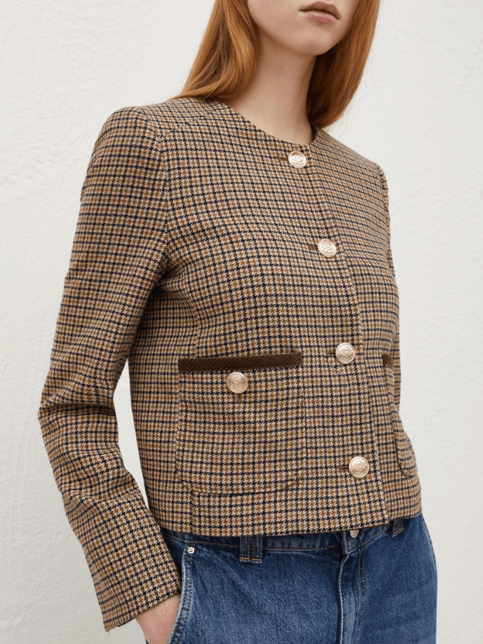 Short wool blend jacket on sale