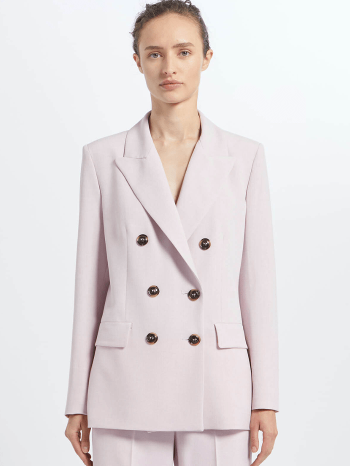 Marella Coats and Jackets Marella VAIMY Double Breasted Blazer In Pale Pink 24130410512 Col 003 izzi-of-baslow