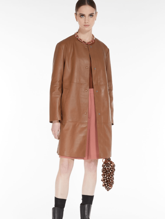 Marella Coats and Jackets Weekend By Max Mara Maia Leather Duster Coat 2354760239 Col 001 izzi-of-baslow