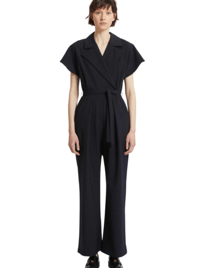 Marella Gilbert Navy Pinstripe Jumpsuit 23324601382 Col 001 Izzi