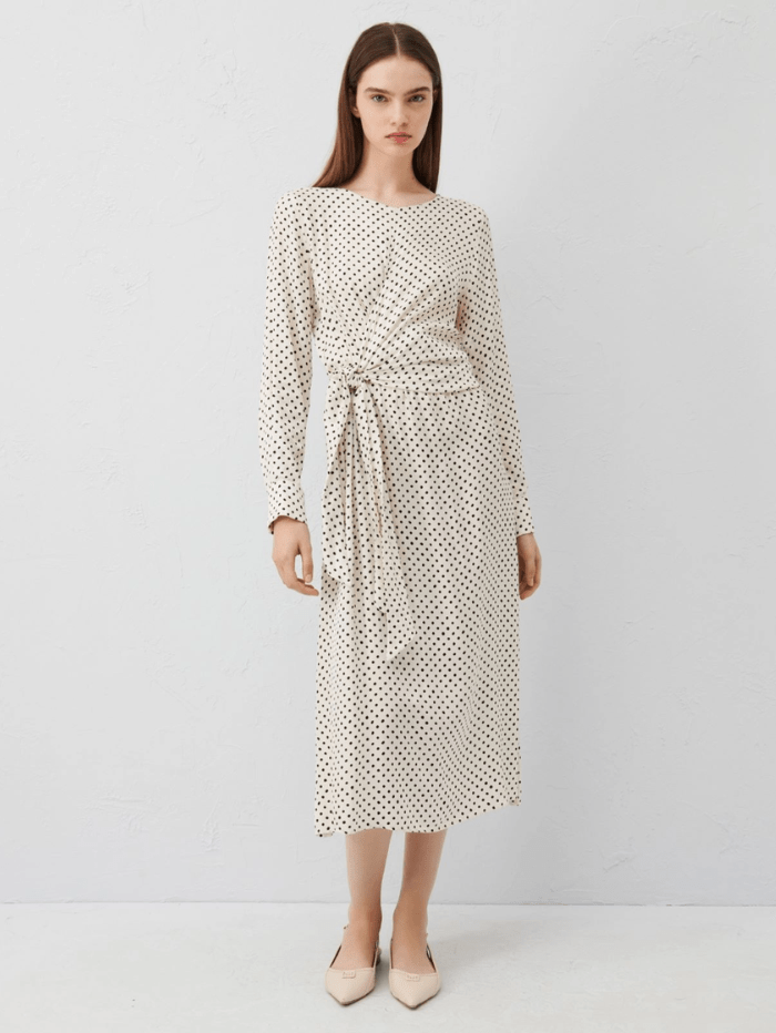 Marella-ROBINIA-polka-dot-Patterned-Twill-Midi-Dress 24132211412 Col 001 izzi-of-baslow