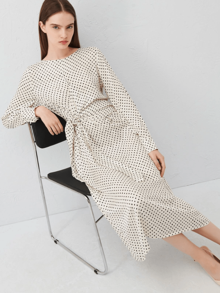 Marella-ROBINIA-polka-dot-Patterned-Twill-Midi-Dress 24132211412 Col 001 izzi-of-baslow