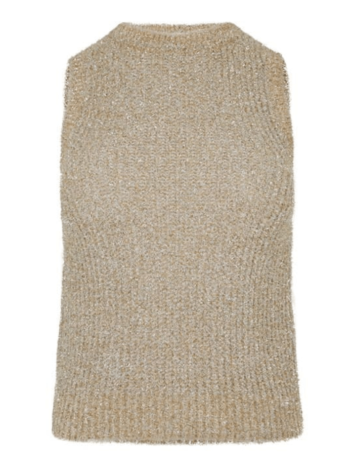 Marella Yaqui2 Beige Golden Sleeveless Jumper 23335602382 Col 001 izzi-of-baslow