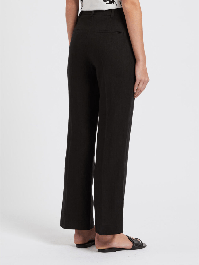 Marella Trousers Marella MUSCHIO Black Linen Trousers 24131312722 Col 003 izzi-of-baslow