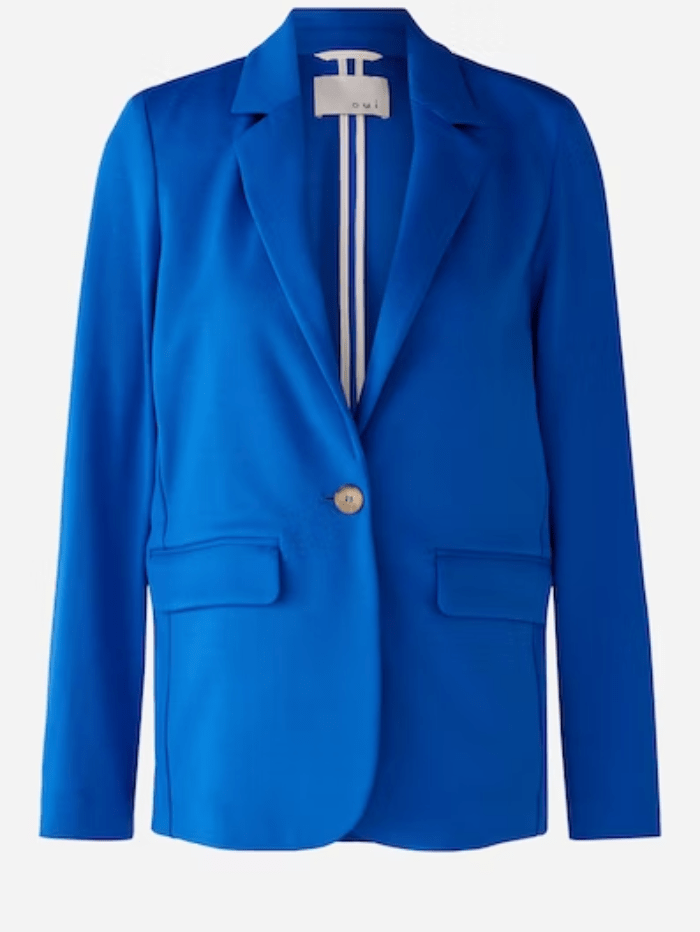 Oui Coats and Jackets Oui Capsule Blazer in Nautical Blue 79922 5358 izzi-of-baslow