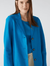 Oui Mayson Boiled Wool Coat - Pure New Wool in Blue 79918 5932 izzi-of-baslow