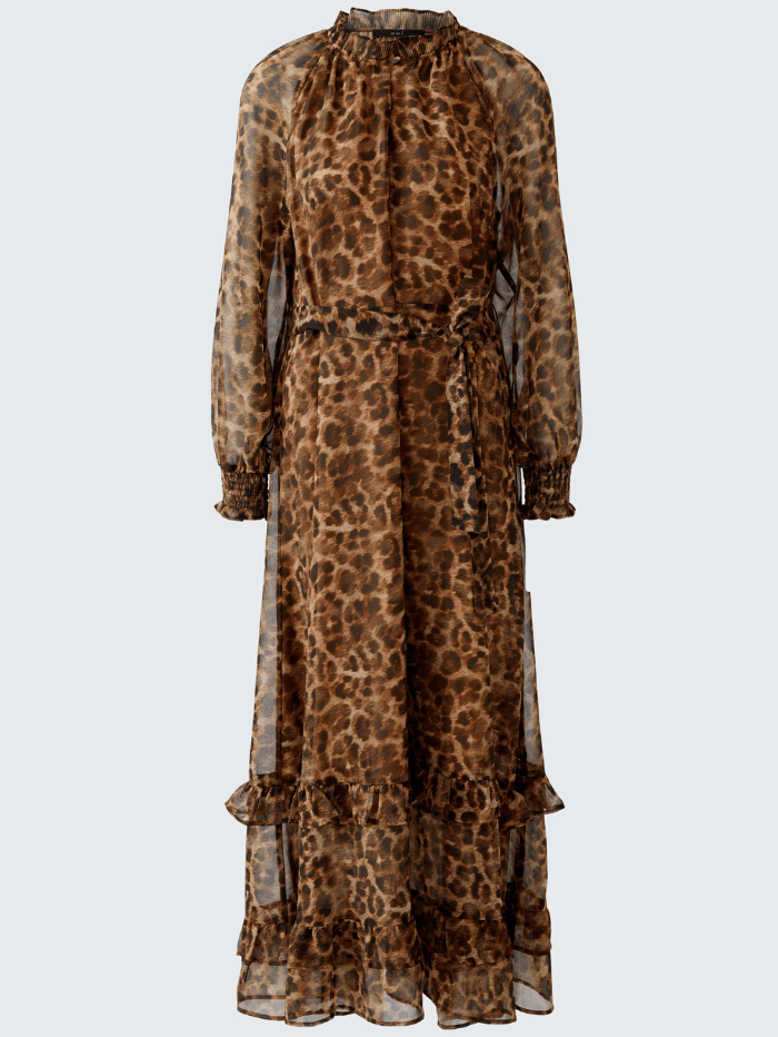 Oui Women's Chiffon Maxi Dress In a Leopard Print 88657 Col 0749  Izzi of  Baslow