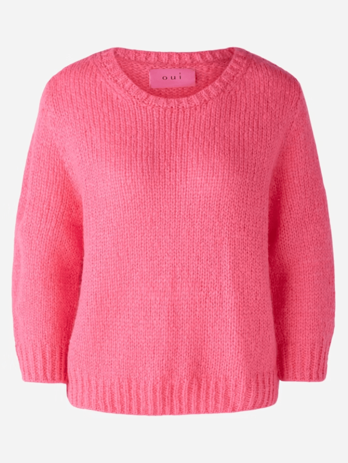 Oui Jumper With Wool And Mohair In Pink 89198 Col 3374