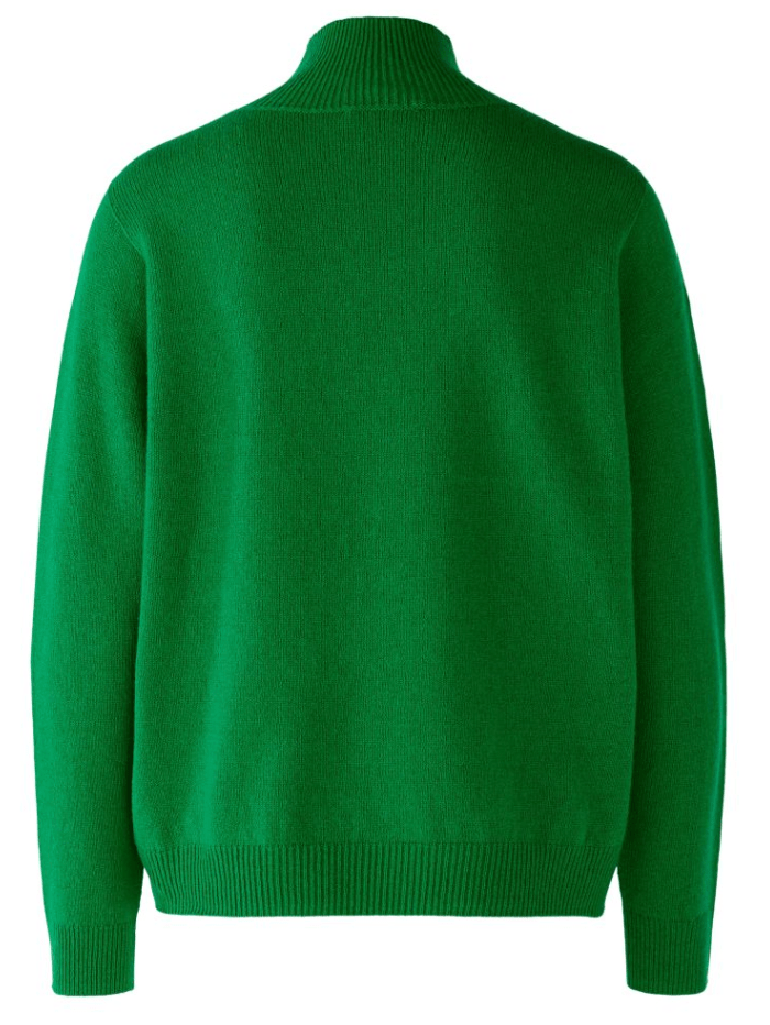 Oui-Green-Wool-Blend-Jumper-With-High-Neck 79985 Col 6466 izzi-of-baslow
