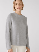 Oui Knitwear Oui Light Grey Jumper with zip detail 79916 9283 izzi-of-baslow