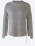 Oui Knitwear Oui Light Grey Jumper with zip detail 79916 9283 izzi-of-baslow