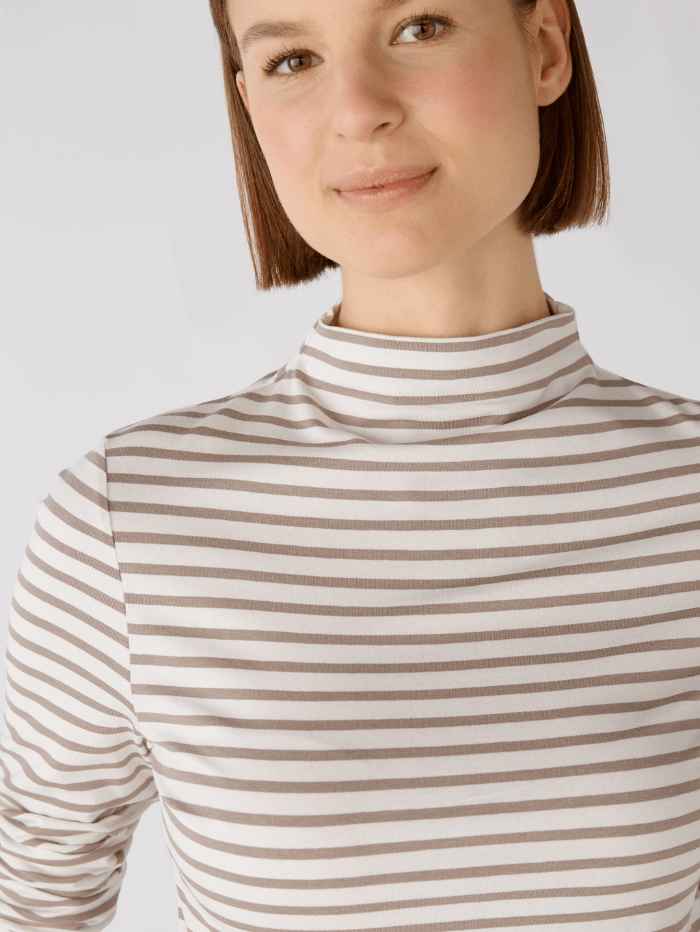 Oui-Long-Sleeved-White-And-Brown-Striped-Knitted-T-Shirt 79534 Col 108-of-baslow