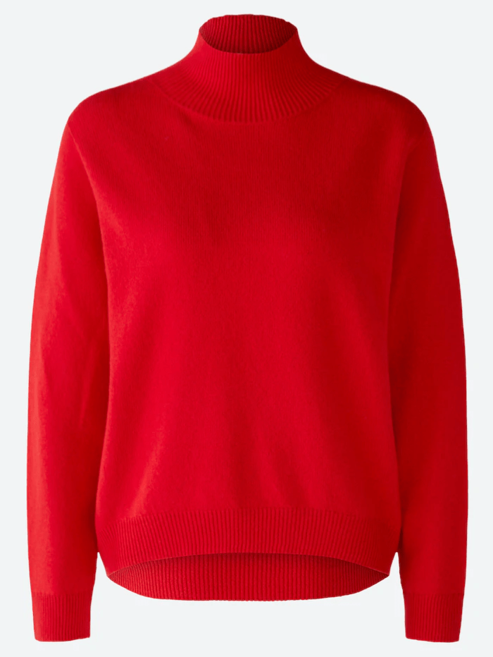 Oui-Red-Wool-Blend-Jumper-With-High-Neck 79985 Col 3654-of-baslow
