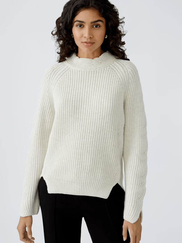Oui Women's LEEZA Round Neck Cotton Jumper 91550 Col 0109