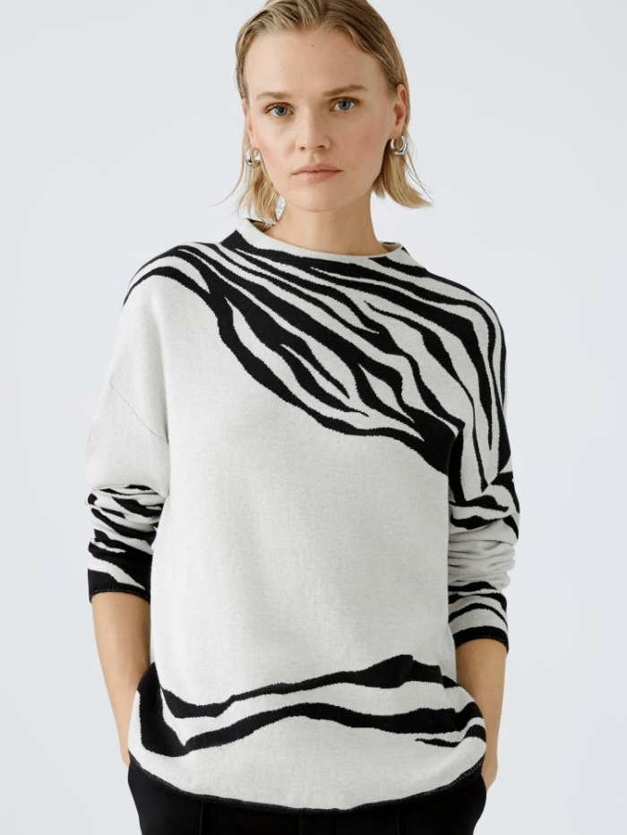 Oui Striped Drawstring Jumper 72324 main image 1