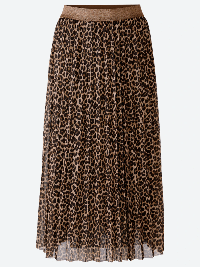 Oui-Leopard-Print-Pleated-Midi-Skirt 80155 Col 789-of-baslow