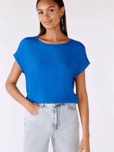 Oui Blue Round Necked Top 79015 5428 izzi-of-baslow