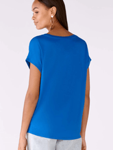 Oui Blue Round Necked Top 79015 5428 izzi-of-baslow