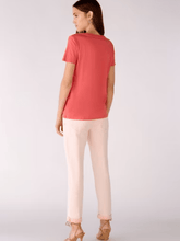 Oui Red V Necked Short Sleeved T Shirt 76717 3538 izzi-of-baslow