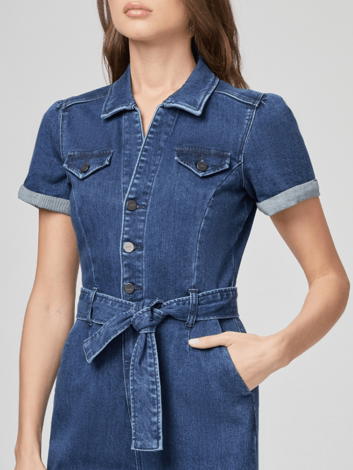 Paige Denim Paige Anessa Short Sleeve Denim Jumpsuit 6783F46 1921 izzi-of-baslow