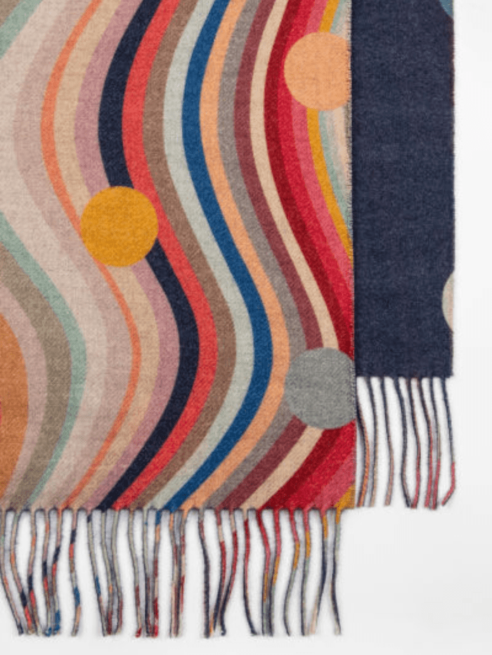 Paul Smith Accessories One Size / Multi Paul Smith Wool Cashmere Swirl Polka Dot Scarf W1A-549F-AS25 92 izzi-of-baslow