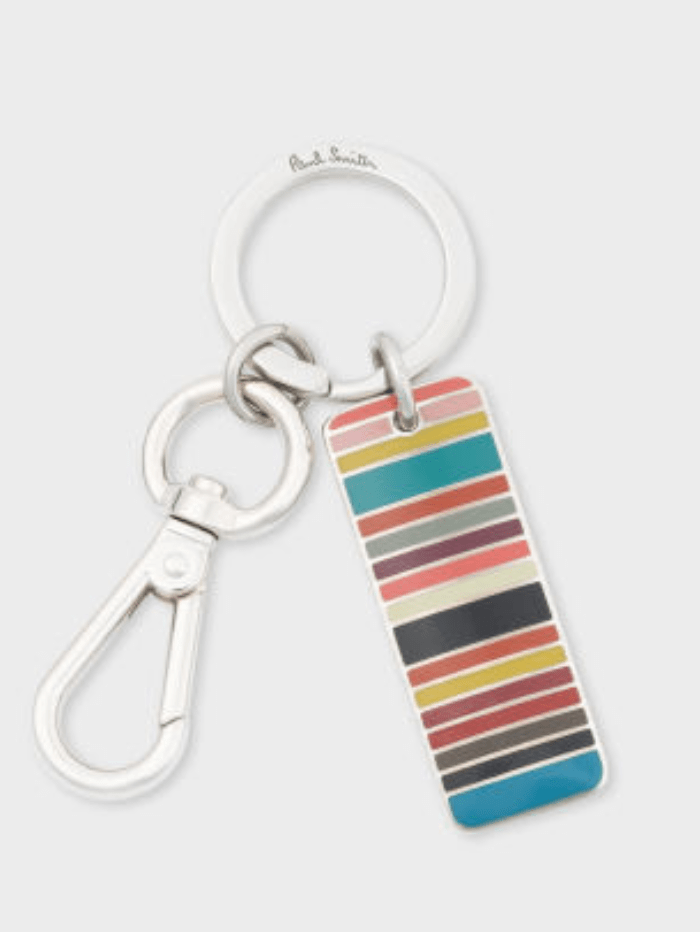 Paul-Smith-Signature-Stripe-Tag-Keyring M1A-KEYR-MSTAG izzi-of-baslow