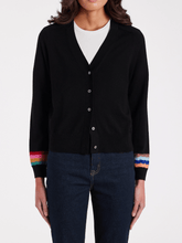Paul Smith Knitwear Paul Smith Black Wool Swirl Sleeve Cardigan W2R-701N-M31137 Col 79 izzi-of-baslow