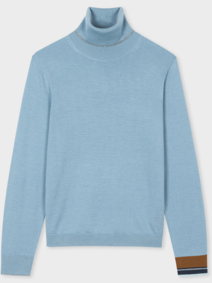 Paul-Smith-Light-Blue-Wool-Blend-Roll-Neck-Sweater W2R-323N-L31054 Col 44 izzi-of-baslow