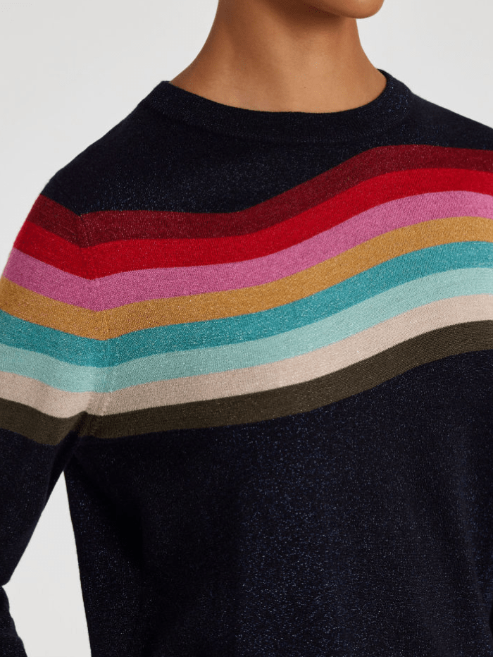 Paul Smith Navy Wool Blend Swirl Sweater W2R 332N L31107 Col 49