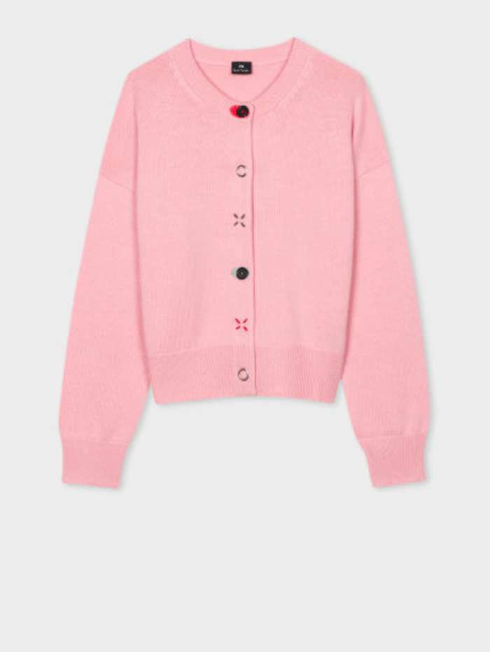 Paul Smith Knitwear Paul Smith Pink Mixed Buttons Embroidered Cardigan W2R-303N-L31056.21 izzi-of-baslow