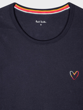 Paul Smith Tops Paul Smith Navy Embroidered Swirl Heart T-Shirt W1A-102J-AU926 Col 48 izzi-of-baslow