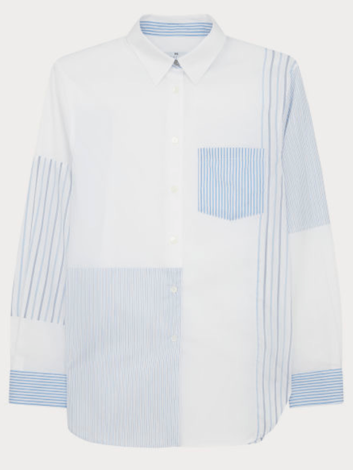 Paul-Smith-White-Cotton-Long-Sleeved-Shirt-With-Stripes W2R-331BC-L31099 Col 01 izzi-of-baslow