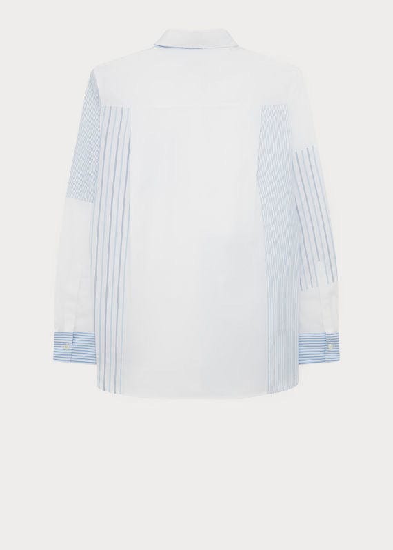 Paul-Smith-White-Cotton-Long-Sleeved-Shirt-With-Stripes W2R-331BC-L31099 Col 01 izzi-of-baslow
