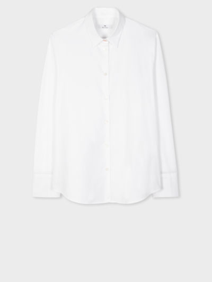 Paul Smith White Cotton Spray Swirl Cuff Long Sleeved Shirt W2R-019BB-K21598.01 izzi-of-baslow