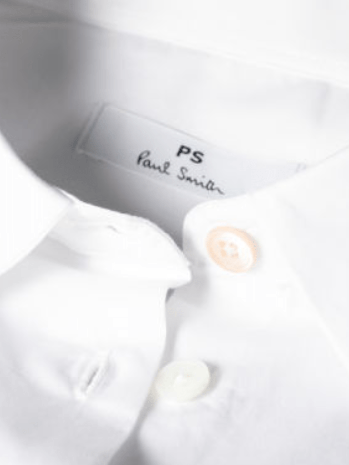 Paul Smith White Cotton Spray Swirl Cuff Long Sleeved Shirt W2R-019BB-K21598.01 izzi-of-baslow