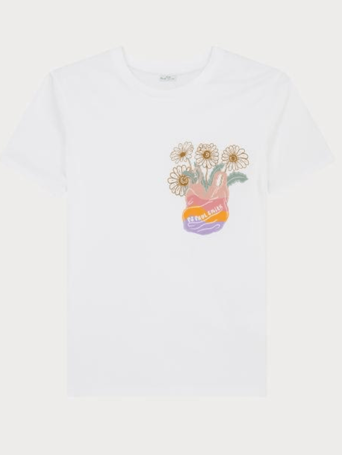 Paul Smith Tops Paul Smith White Daisy Print T Shirt W2R-G799-MP4517.01 izzi-of-baslow