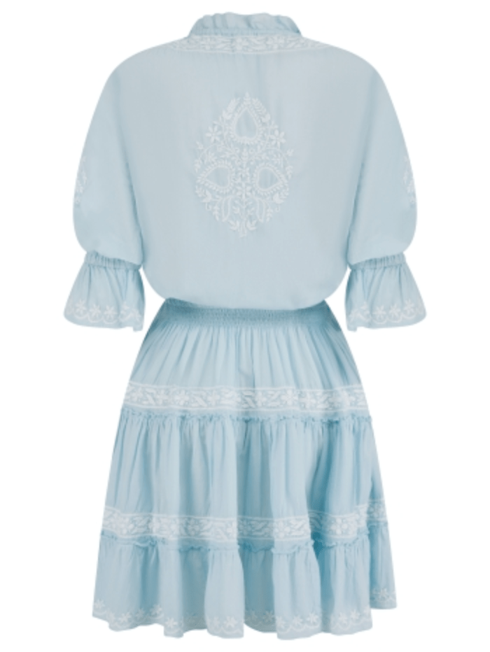 Pranella-AMAR-Mini-Dress-In-Sky-Blue-And-White izzi-of-baslow