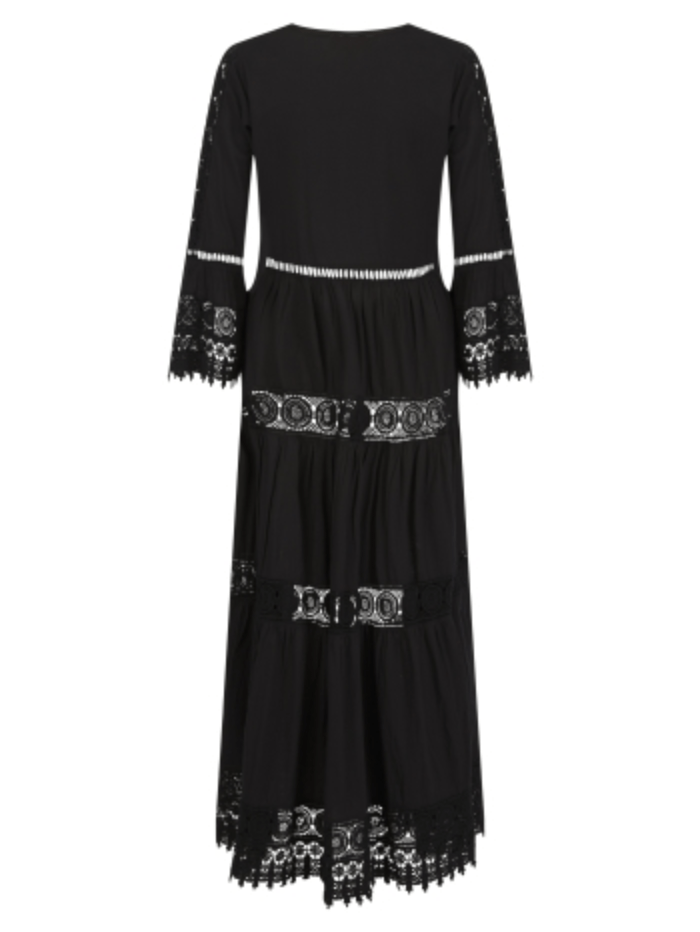 Pranella SS AGGIE Dress In Black And Pearl